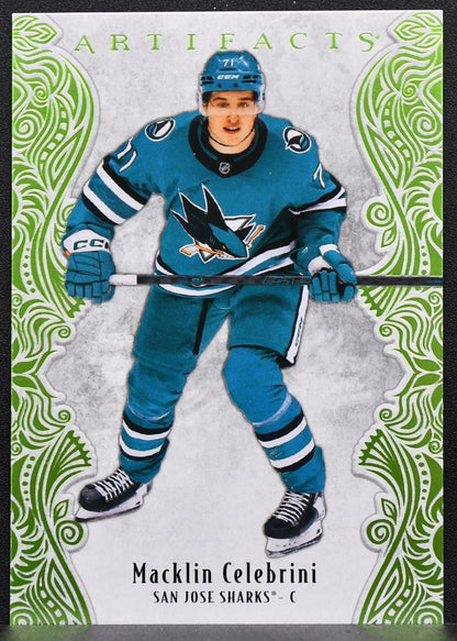 2025-26 Upper Deck Artifacts Lime Green Macklin Celebrini 42 106/125 6506