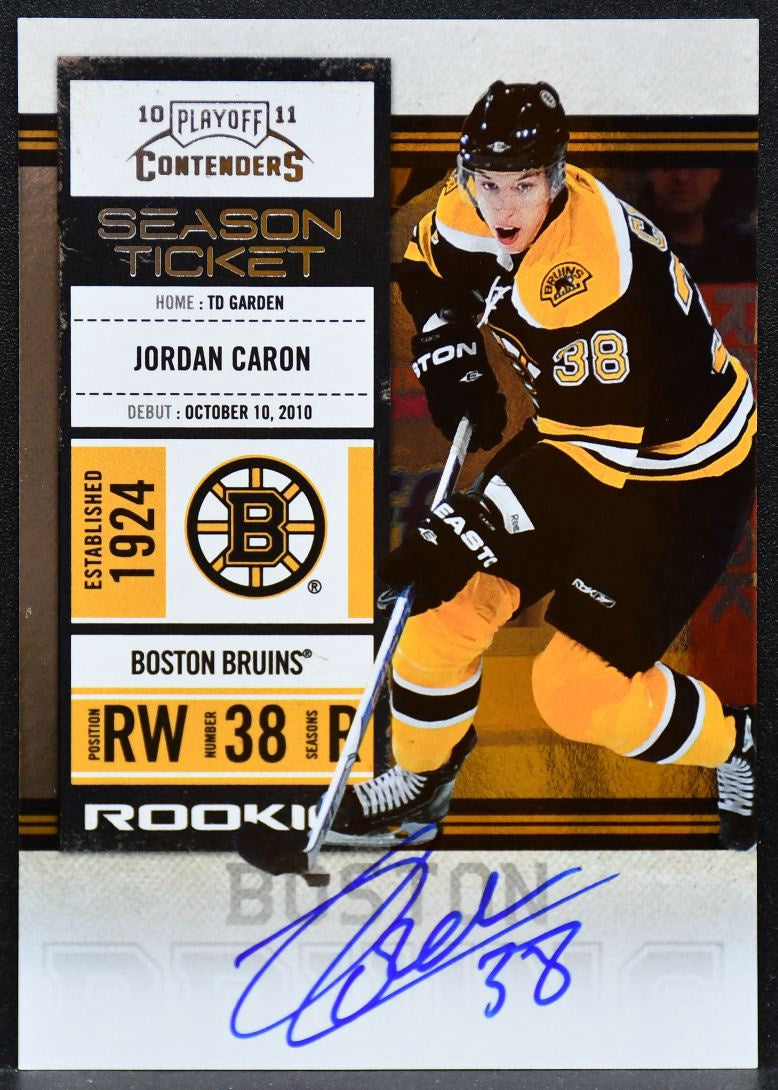 2010-11 Playoff Contenders Season Ticket Rc Jordan Caron 119 Bruins RC Auto 5941