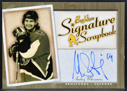2005-06 UD Beehive Signature Scrapbook Meszaros SS-AM Ottawa Senators Auto 1161
