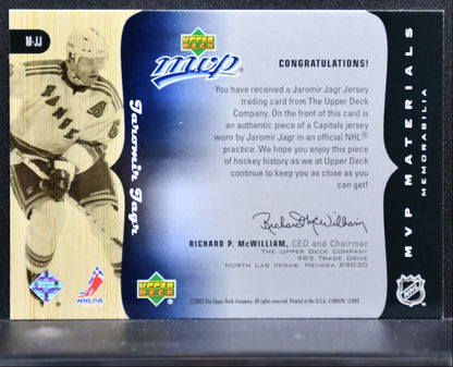 2005-06 Upper Deck MVP Materials Jaromir Jagr M-JJ New York Rangers Jersey 4411
