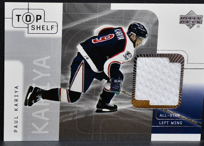 2002-03 UD Top Shelf Jersey Paul Kariya Mighty Ducks of Anaheim Jersey 0646