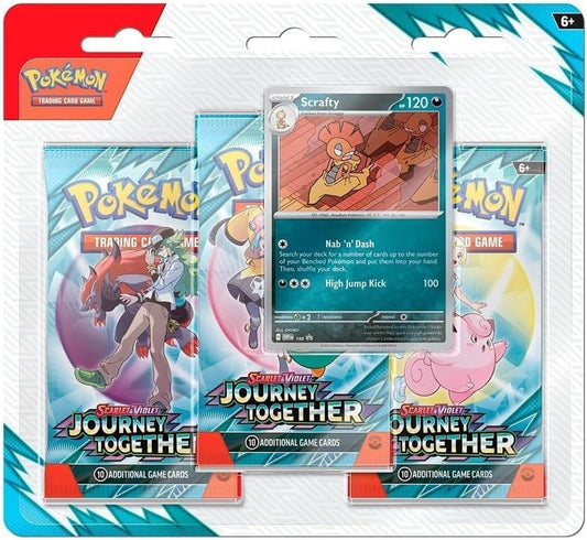 Pokemon TCG Journey Together 3 Pack Blister (Scrafty) (EN)