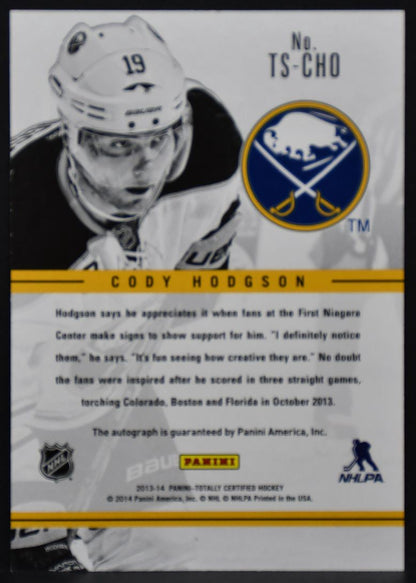 2013-14 Panini Totally Certified Auto Cody Hodgson TS-CHO Sabres Auto 0010