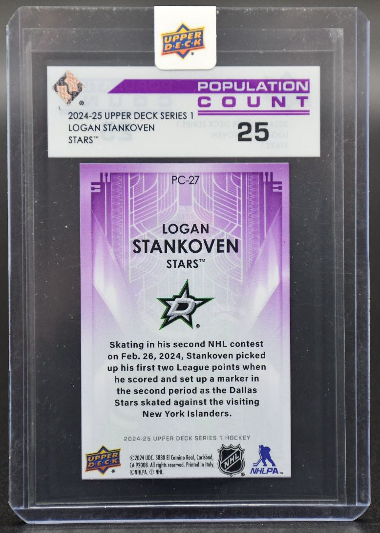 2024-25 UD Series 1 Logan Stankoven PC-27 Dallas Stars RC