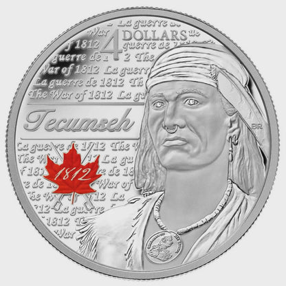 2012 $4 Heroes of 1812 - Tecumseh - 0.25 oz Silver Coin (119726)