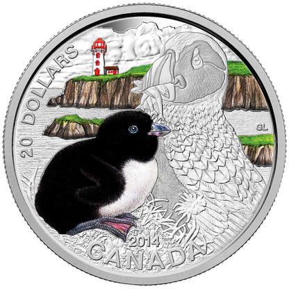 2014 $20 Baby Animals: Atlantic Puffin - Pure Silver Coin (244312)