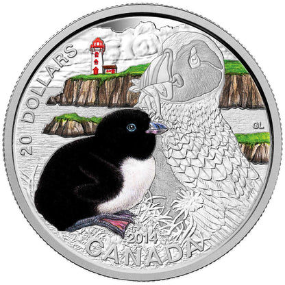 2014 $20 Baby Animals: Atlantic Puffin - Pure Silver Coin (244312)