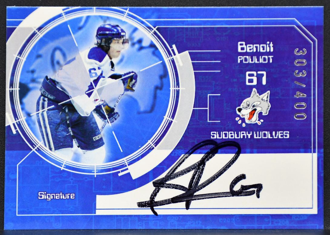 2005-06 Extreme Sudbury Wolves OHL Benoit Pouliot S-15 Sudbury Wolves Auto 9758