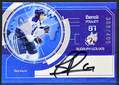 2005-06 Extreme Sudbury Wolves OHL Benoit Pouliot S-15 Sudbury Wolves Auto 9758