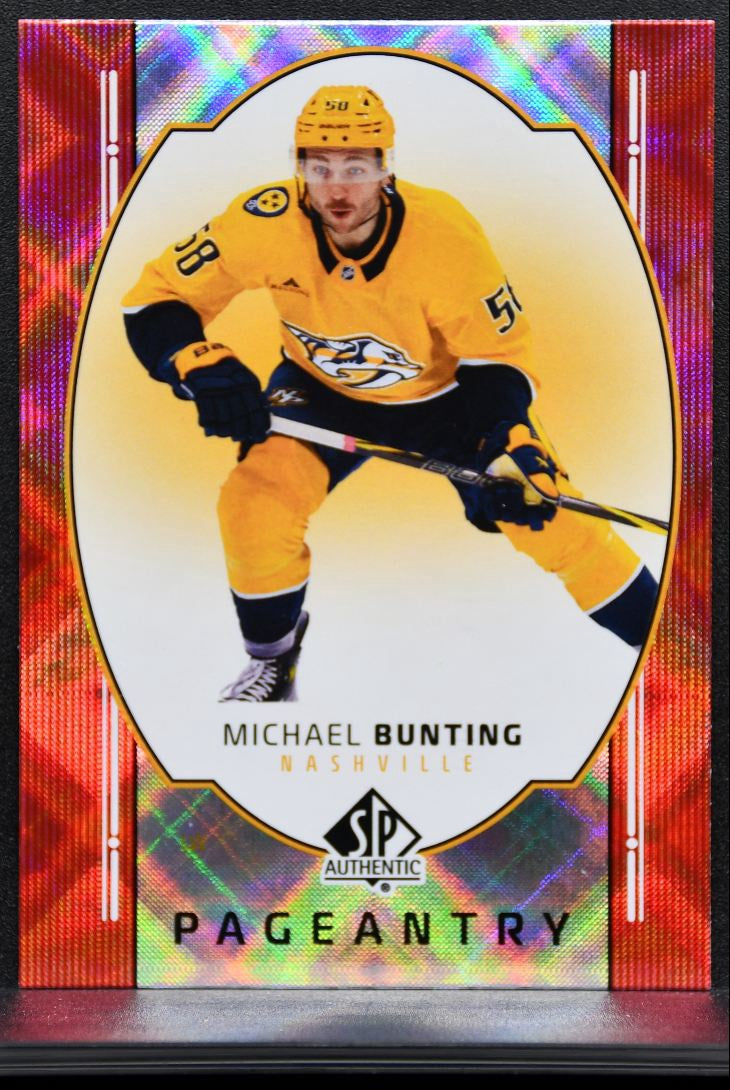 2025-26 SP Authentic Pageantry Red Michael Bunting P-75 Nashville Predators 9126
