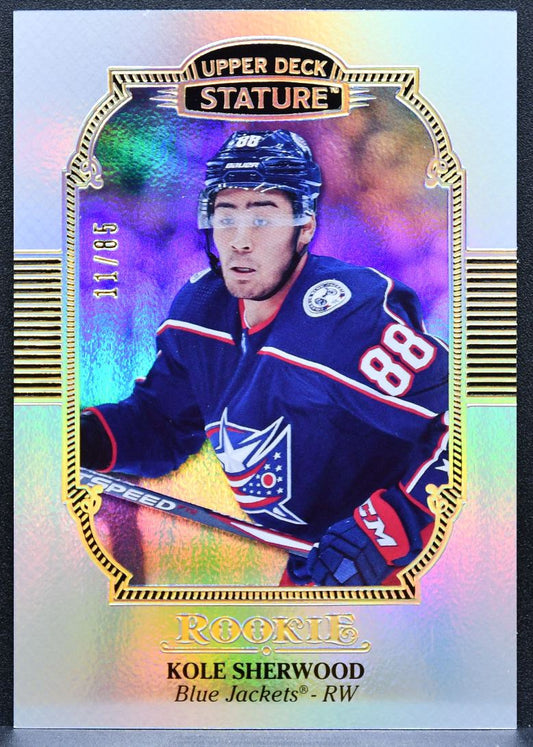2019-20 Upper Deck Stature Rookie Kole Sherwood 134 Blue Jackets RC 11/85 4728