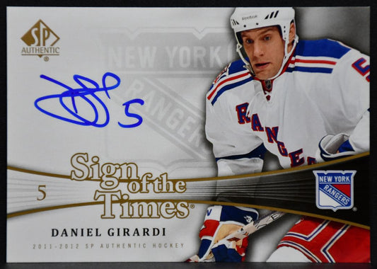 2011-12 SP Authentic Sign of the Times Daniel Girardi SOT-DG Auto 3627