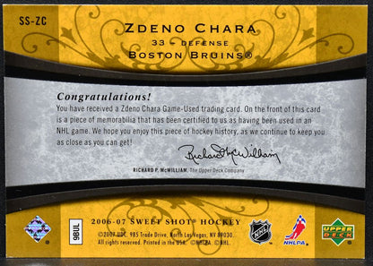 2006-07 Upper Deck Sweet Shot Stitches Zdeno Chara SS-ZC 154/200 Jersey 8524