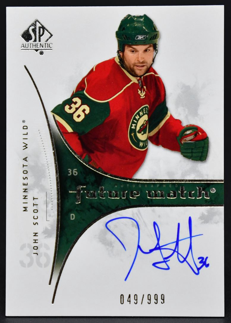 2009-10 SP Authentic Future Watch Autograph John Scott 225 RC Auto 049/999