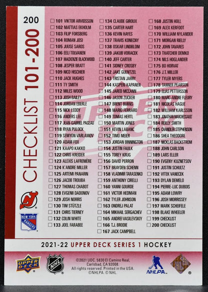 2021-22 UD Series 1 Checklist UD Exclusives Hughes / Lafreniere 8501