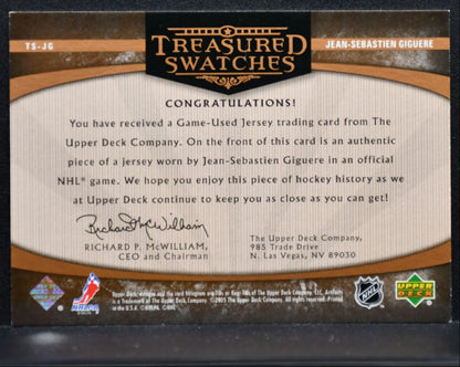 2005-06 UD Artifacts Treasured Swatches Copper Giguere 053/125 Jersey 2172