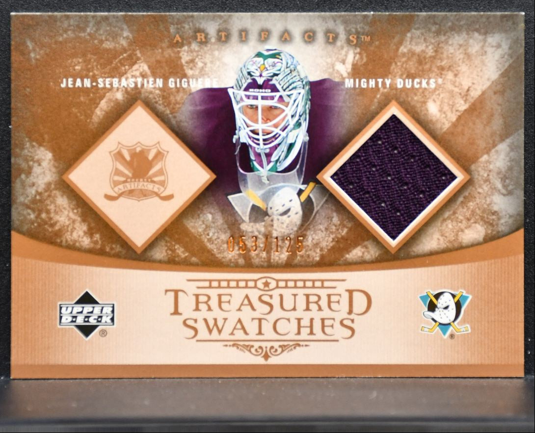 2005-06 UD Artifacts Treasured Swatches Copper Giguere 053/125 Jersey 2172