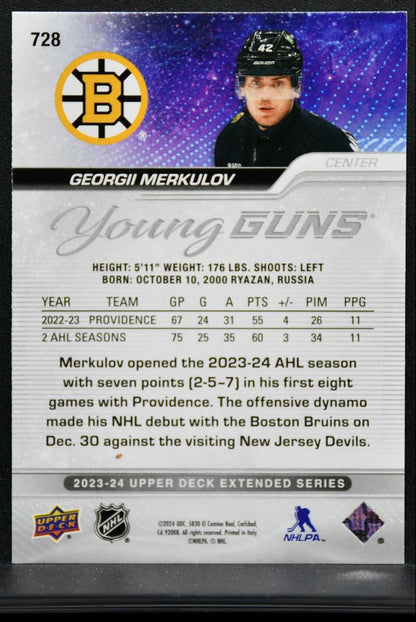 2023-24 Upper Deck Extended Series Young Guns Georgii Merkulov Bruins RC 0153