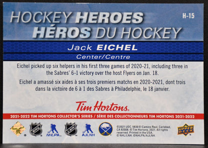 2021-22 Upper Deck Tim Hortons Hockey Heroes Jack Eichel H-15 Buffalo Sabres 7894