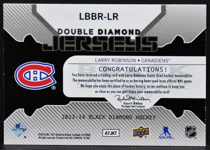 13-14 UD Black Diamond Double Jerseys Larry Robinson LBBR-LR Canadiens Jersey 3897