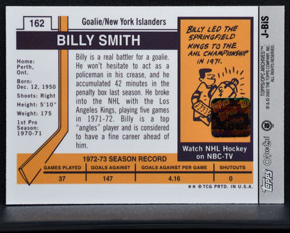 2002-03 Topps/OPC Archives 1973-74 Jersey Billy Smith J-BIS Jersey 9271