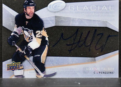 2008-09 Upper Deck Ice Glacial Graphs Maxime Talbot GG-MT Penguins Auto 3834