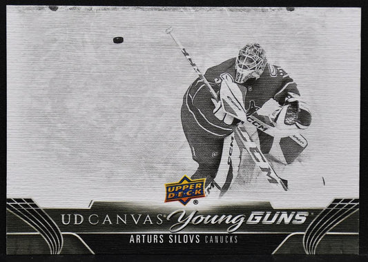 23-24 UD Series 2 UD Canvas YG Black and White Arturs Silovs C212 Canucks RC 1909