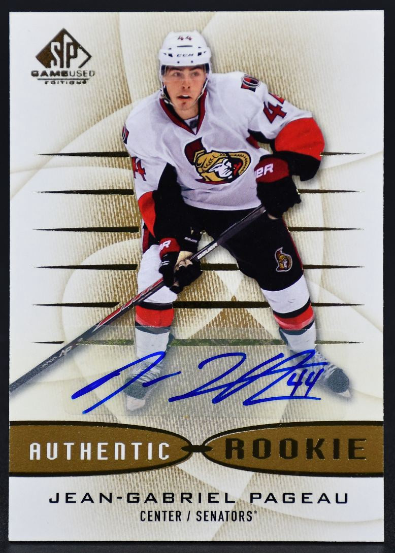 2013-14 SP Game Used Gold Autographs Jean-Gabriel Pageau 179 Senators RC Auto