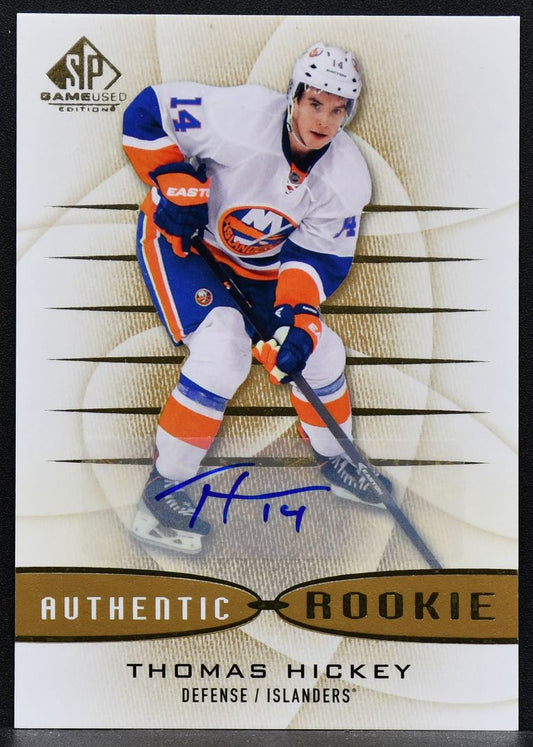 2013-14 SP Game Used Authentic Rookie Auto Thomas Hickey 137  RC Auto