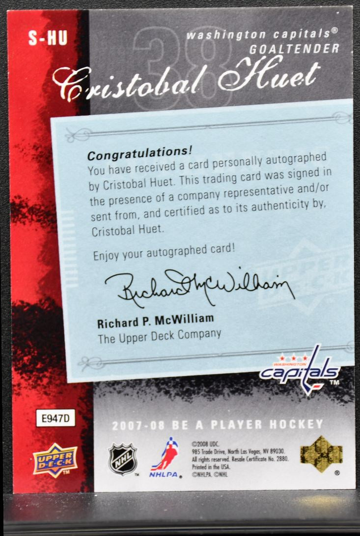 2007-08 UD Be a Player Signatures Cristobal Huet S-HU Auto 4986