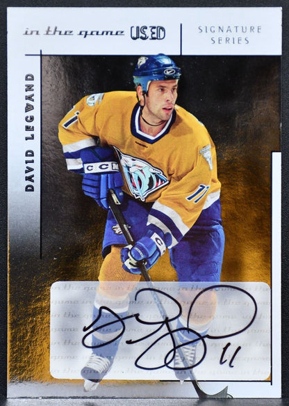2004-05 In The Game Used Signature Series David Legwand A-DL Predators Auto 8416