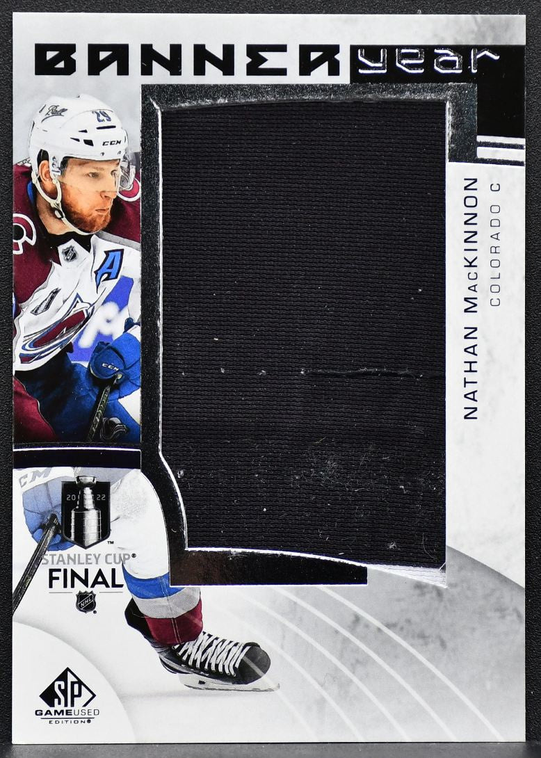 SP Game Used 22 NHL Stanley Cup Final Banner Year Relics MacKinnon Jersey 3070