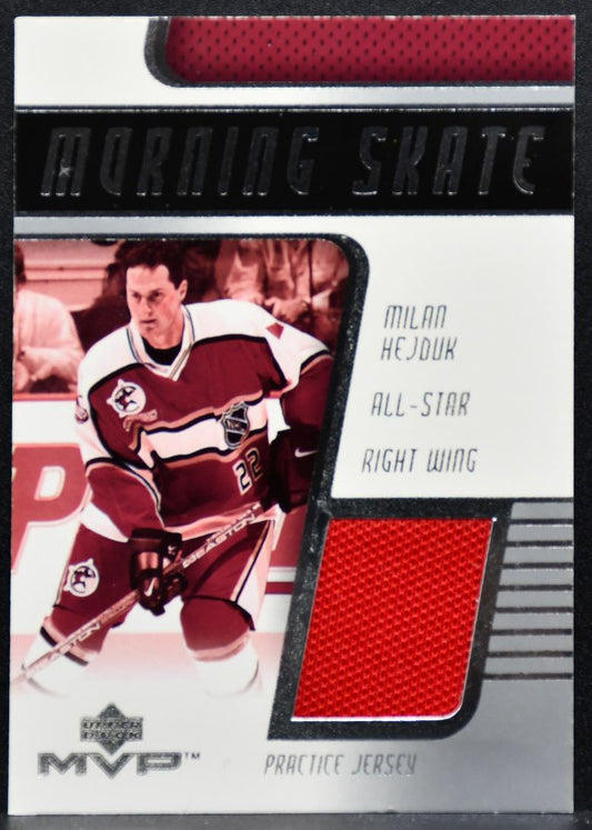 2001-02 Upper Deck MVP Morning Skate Milan Hejduk J-MH Jersey 4217