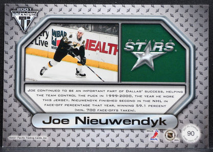 2001-02 Pacific Private Stock Titanium Jersey Joe Nieuwendyk Stars Jersey 9570