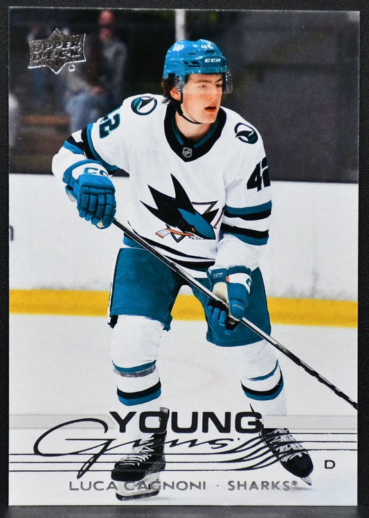 2025-26 Upper Deck Series 1 Young Guns Luca Cagnoni 213 San Jose Sharks RC 1985