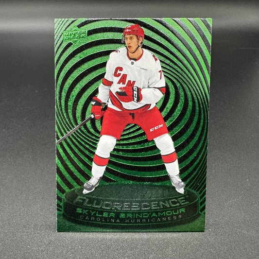 2025-26 UD Series 2 Fluorescence Green Skyler Brind'amour Carolina Hurricanes F-9 /15