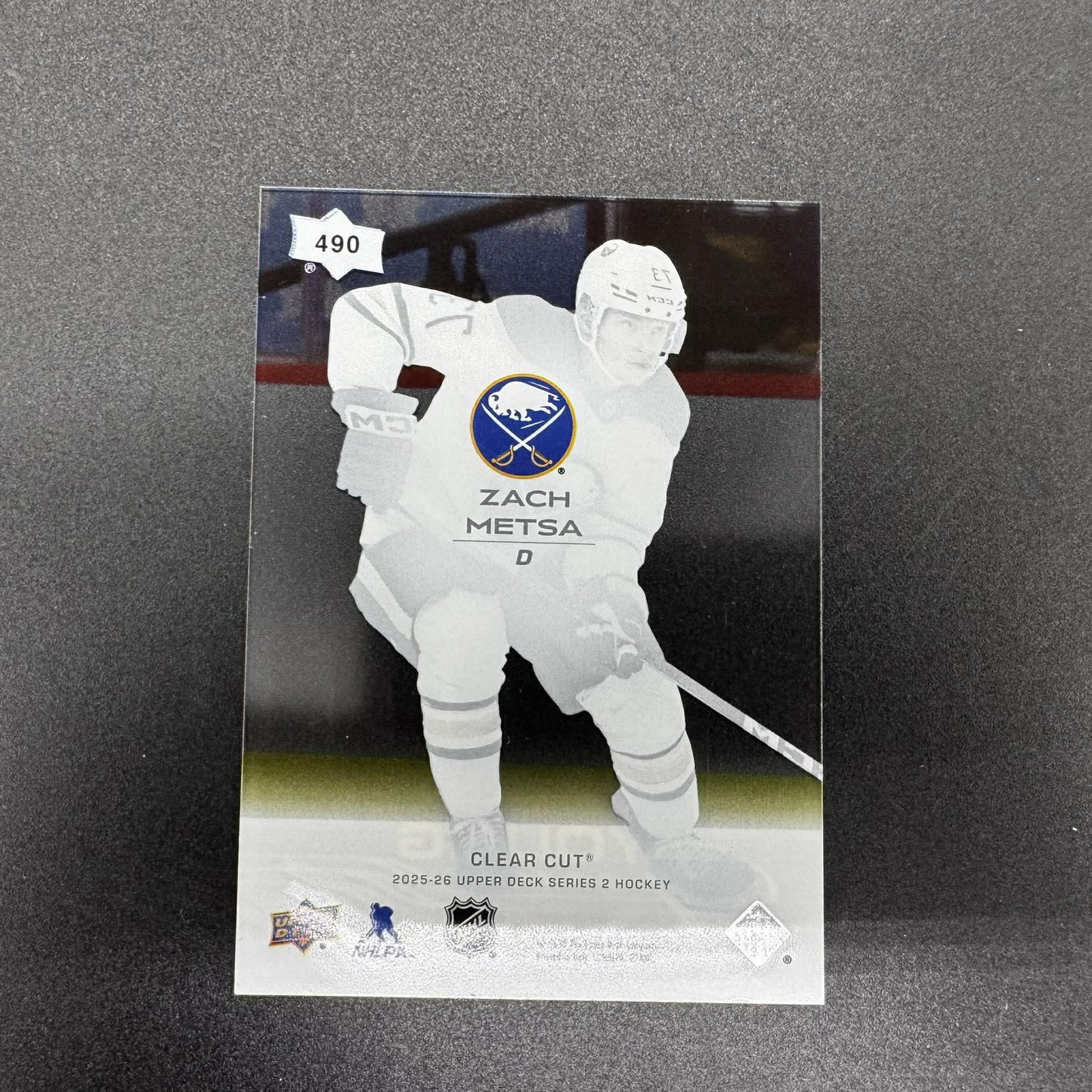 2025-26 UD Series 2 Young Guns Clear Cut Zach Metsa Buffalo Sabres 490 RC