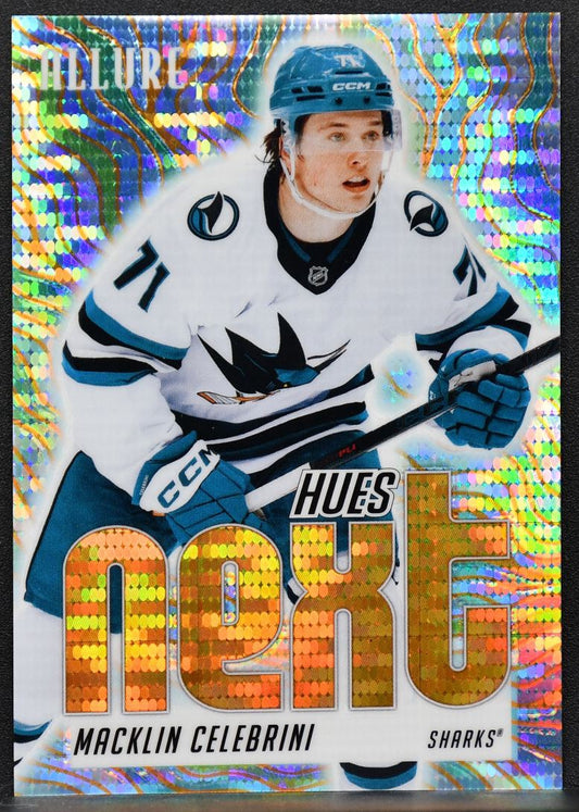 25-26 UD Allure Hues Next Orange Spectrum Macklin Celebrini HN-12 Sharks 126/299 4657