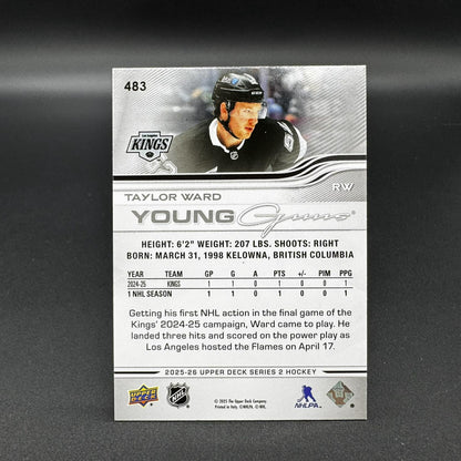 2025-26 UD Series 2 Young Guns Taylor Ward Los Angeles Kings Exclusives /250