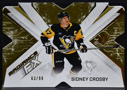 2022-23 SPx Radiance FX Gold Sidney Crosby RFX-49 Pittsburgh Penguins 63/99 7130