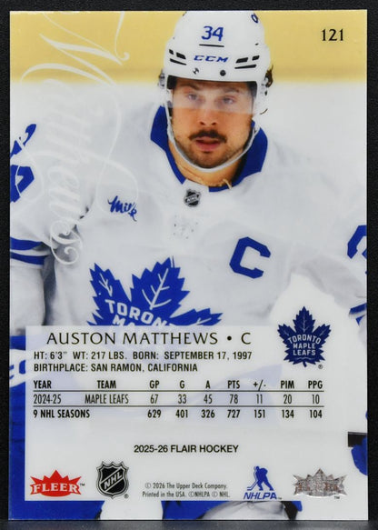 2025-26 Flair Auston Matthews 121 Toronto Maple Leafs 4414