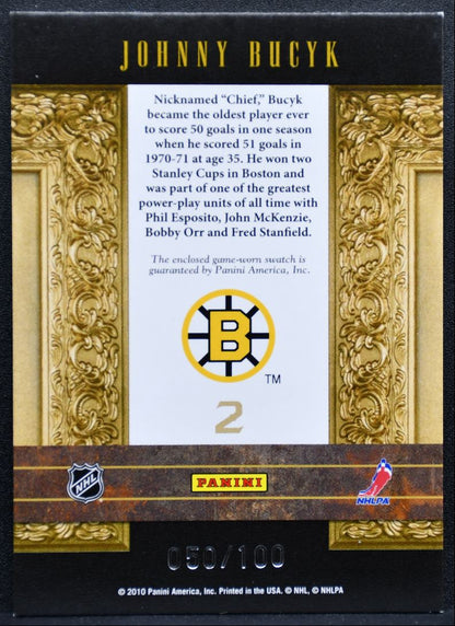 2010-11 Panini Crown Royale Legends Memorabilia Bucyk /100 Jersey 1657
