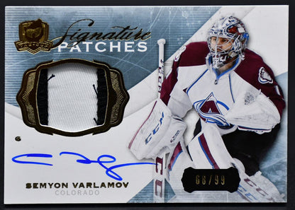 2015-16 UD The Cup Signature Patches Varlamov SP-SV Avalanche Auto /99 Patch