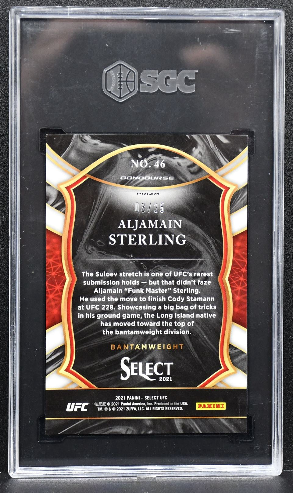 2021-22 Panini Select UFC - Tie-Dye Prizm Aljamain Sterling 46 03/25