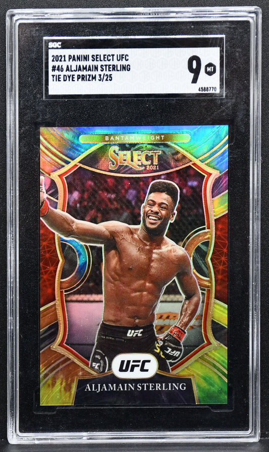 2021-22 Panini Select UFC - Tie-Dye Prizm Aljamain Sterling 46 03/25