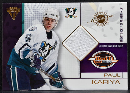 2002-03 Pacific Private Stock Titanium Draft Edition Jersey Kariya Jersey 0233