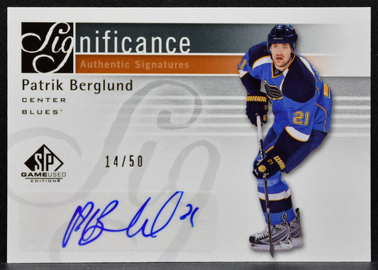 2011-12 SP Game Used SIGnificance Patrik Berglund SIG-PB Blues Auto 14/50 7590