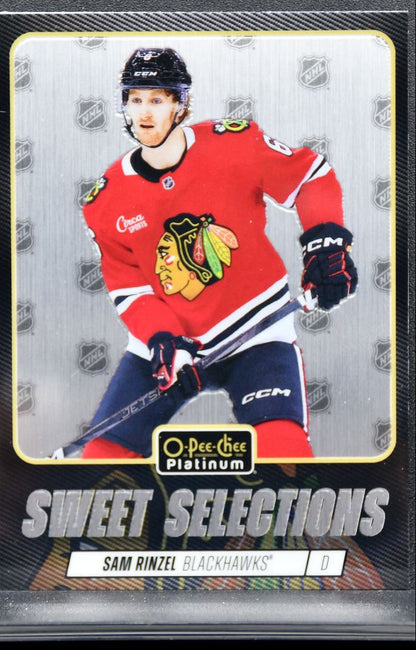2025-26 O Pee Chee Platinum Sweet Selections Sam Rinzel Chicago Blackhawks 8860