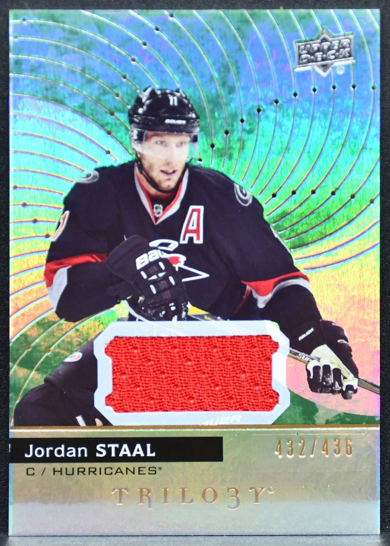 2017-18 UD Trilogy Relics  Green Foil Staal 29 Hurricanes 432/436 Jersey 3398
