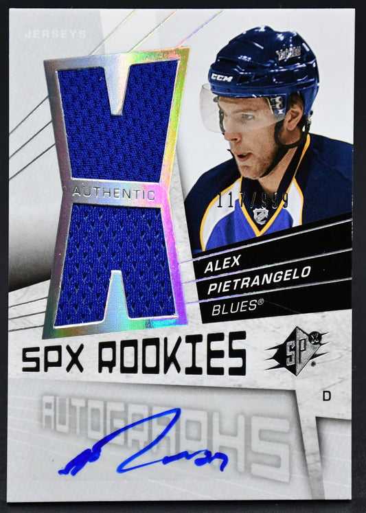 2008-09 SPx SPx Rookies Alex Pietrangelo 180 RC Auto 117/999 Jersey